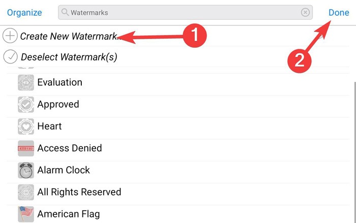 Accessing Creating A Watermark Menu On Iwatermark