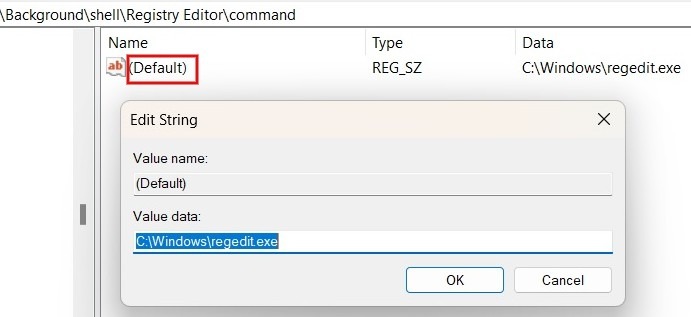 Adding new value data to key in Registry Editor.