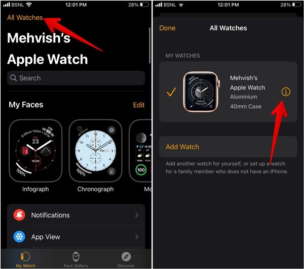 Apple Watch Settings Iphone