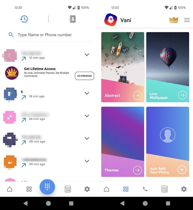 Vani Dialer app interface overview.