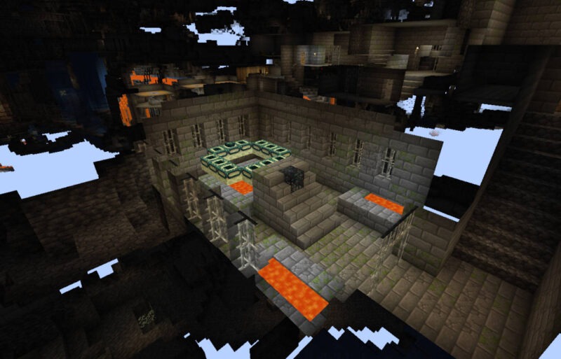 Stronghold portal room in Minecraft.