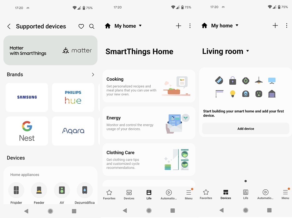 Samsung SmartThings app overview.