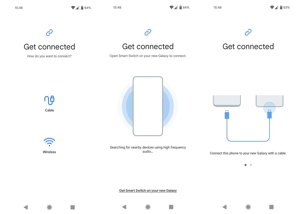 Samsung Smart Switch interface overview.