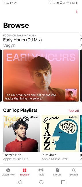 Apple Music's Android app.
