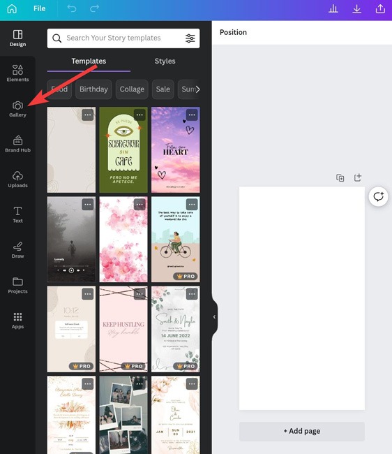 Choosing Pictures From Gallery On Canva