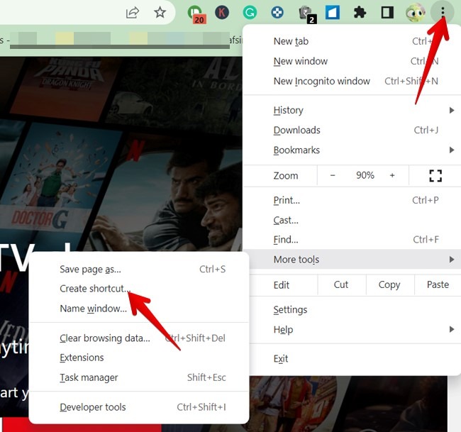 Create shortcut and open as window in Chrome browser.