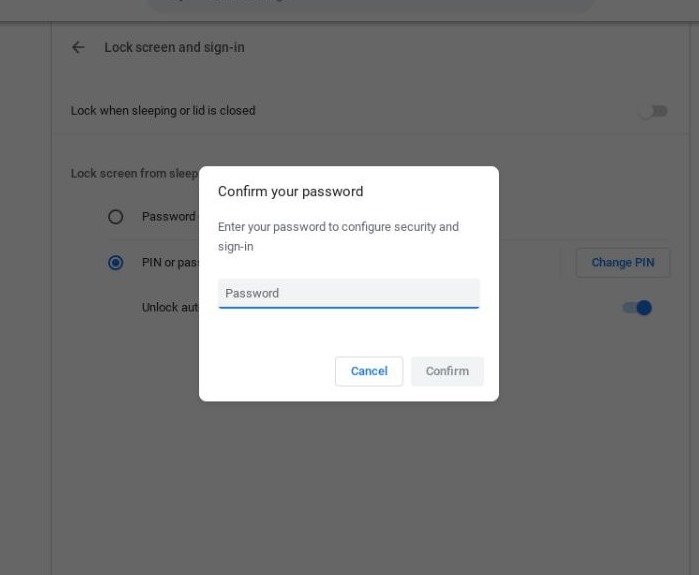 Chromebook Lock Screen Password