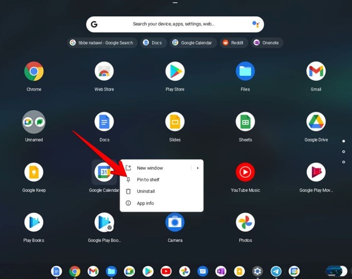 Chromebook Shelf Add Apps Launcher
