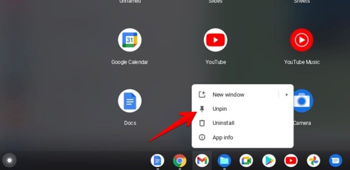 Chromebook Shelf Remove Apps