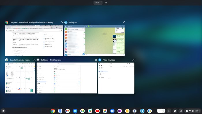 Chromebook View Open Apps