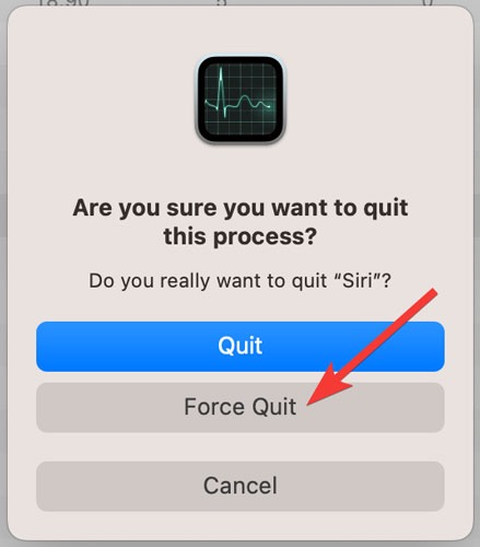 Confirming Force Quitting Siri On Macos