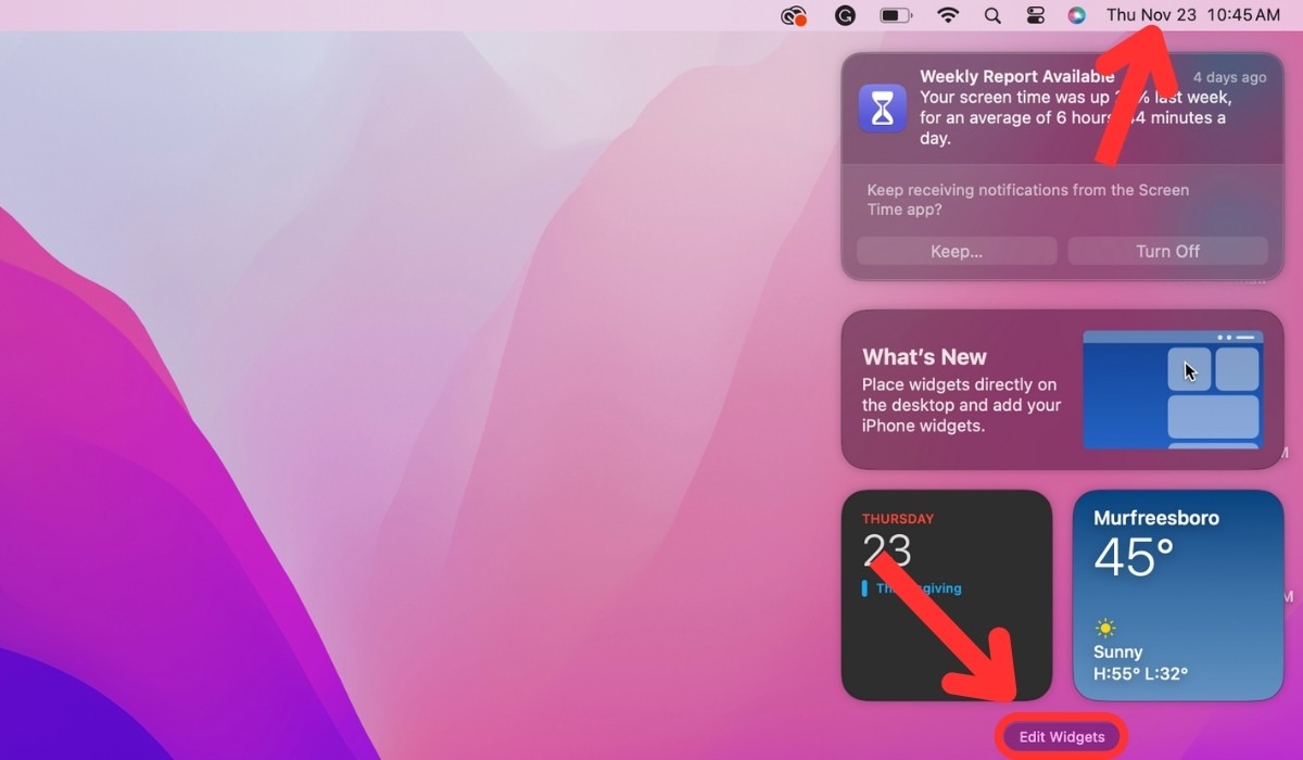 Customize Mac Desktop Widgets View