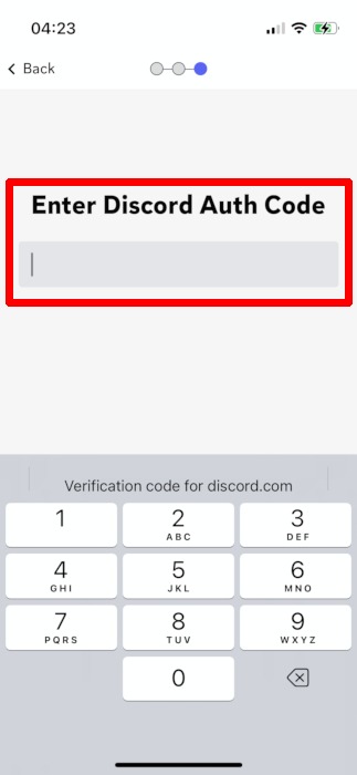 Discord Enter 2fa Code