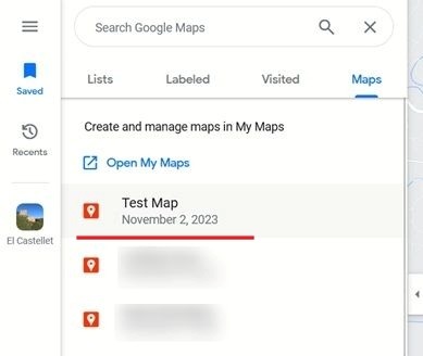 Selecting radius map in Google Maps for PC.
