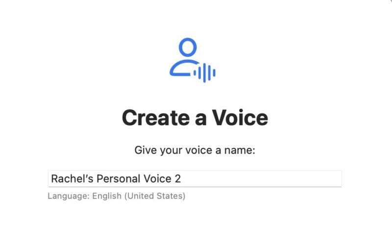 Enter A Name For Your Personal Voice