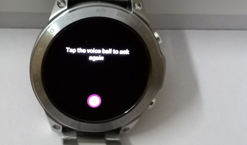 Voice assistant in disconnected state in a Bluetooth-based Android smartwatch.