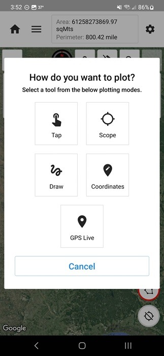 Different plotting options in Mapulator app.