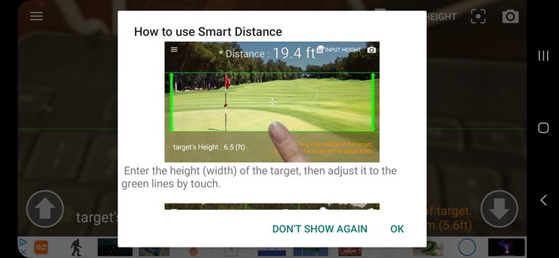 Showing tutorial for Smart Distance, one of the best distance measuring apps.