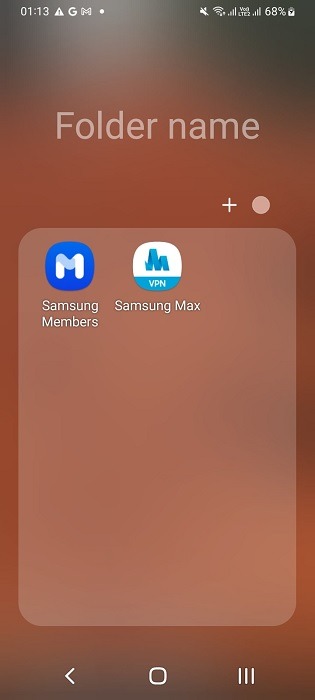 Selected Android apps tucked away in their own app folder.