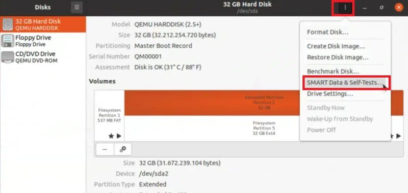 How To Check Ssd Health In Linux Disk Utility