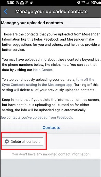 How To Sync Contacts On Facebook Messenger Phone Contacts Delete