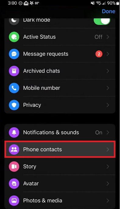 How To Sync Contacts On Facebook Messenger Select Phone Contacts