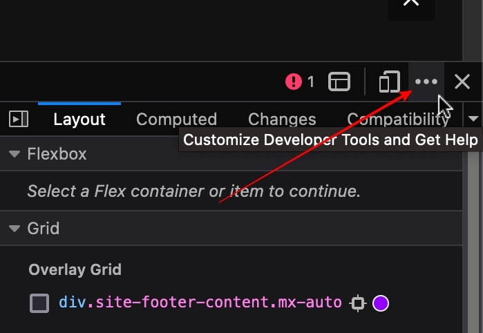 Inspection Dock Settings On Firefox In A Mac