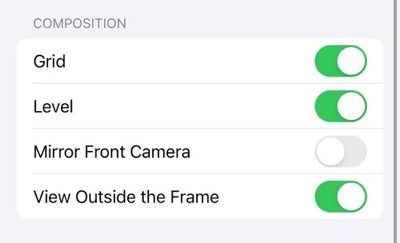 Iphone Composition Settings