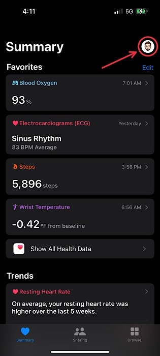 Iphone Health Profile