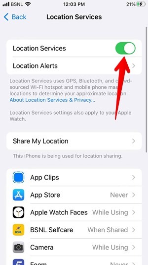 Iphone Privacy Location Services