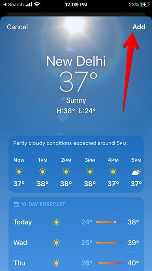 Iphone Weather App Add City