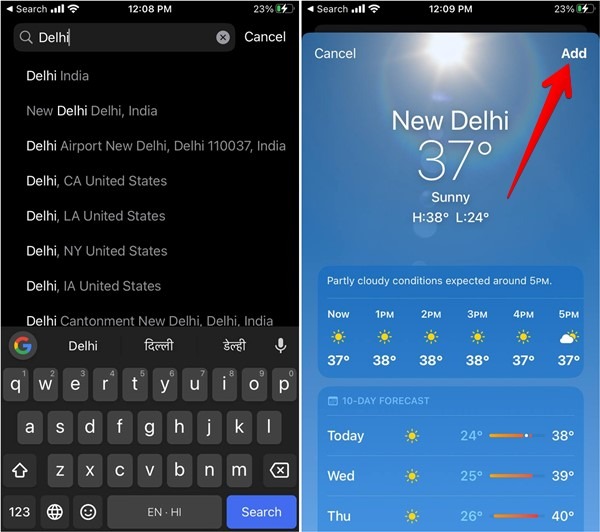 Iphone Weather App Add Location Manual