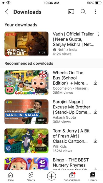 Iphone Youtube Downloads View