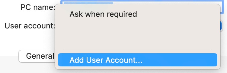 Mac Microsoft Remote Desktop App Add User Account