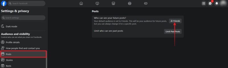 Tweaking "Who can view your future posts" option in Facebook Settings on the web.
