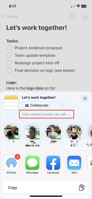 Only Invited People Can Edit option 