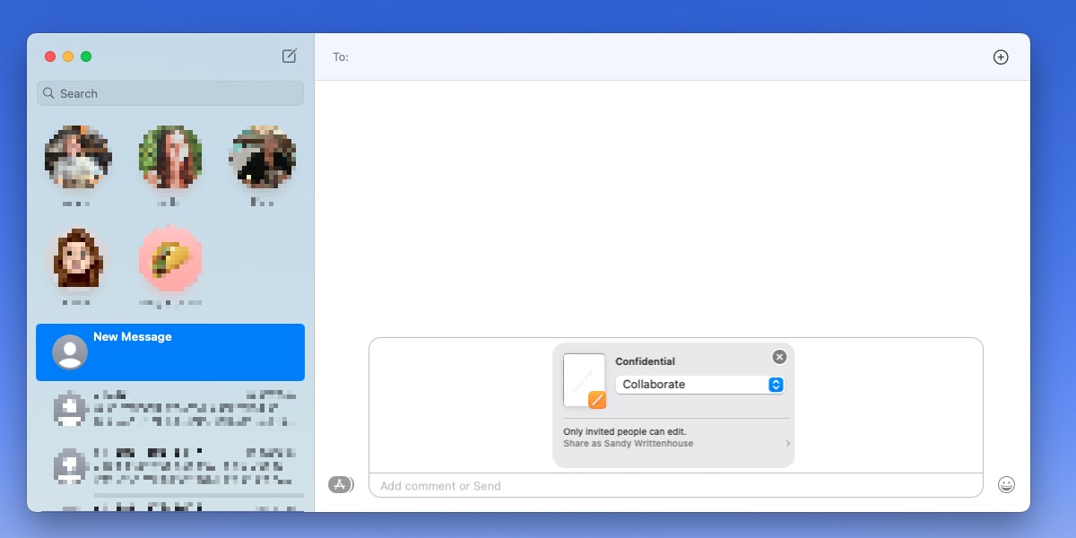 Collaborate in Messages on Mac