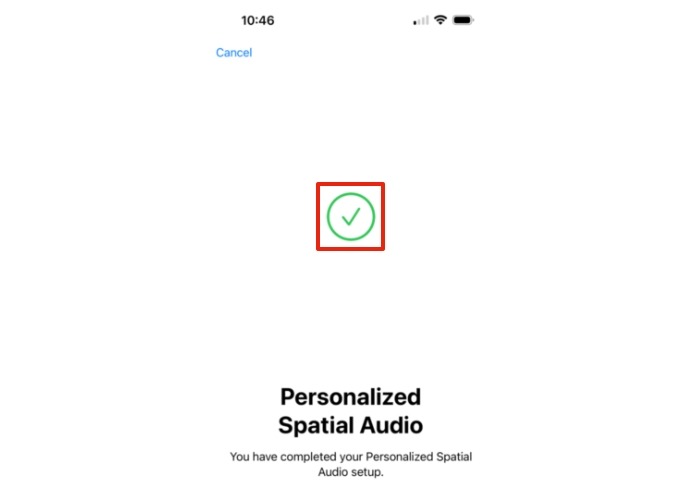 Personlized Spatial Audio Green Checkmark