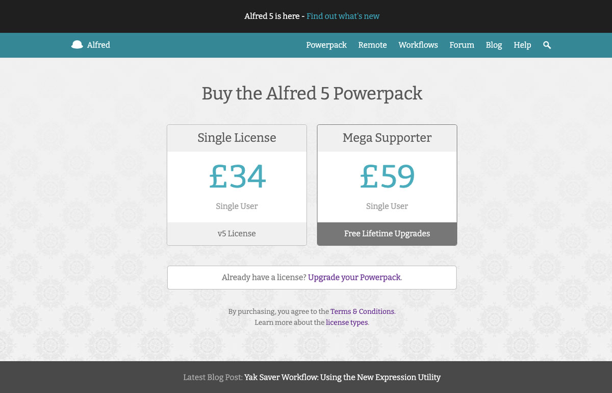 Raycast Vs Alfred Alfred Powerpack Price