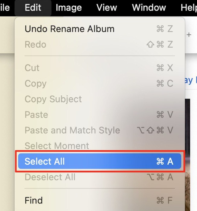 Select Multiple Photos Mac Hover Select All