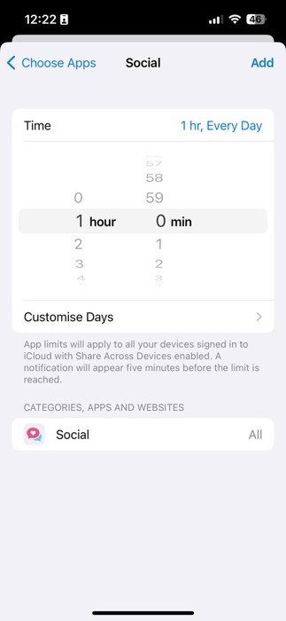 Set Daily App Limit
