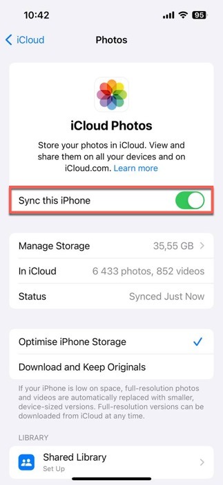 Sync This Iphone Ios Option Highlighted