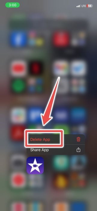 The Delete App Option Of An Iphone