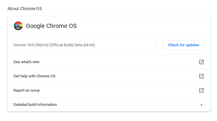 Chromeos Check Updates