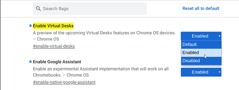 Chromeos Enable Virtual Desk