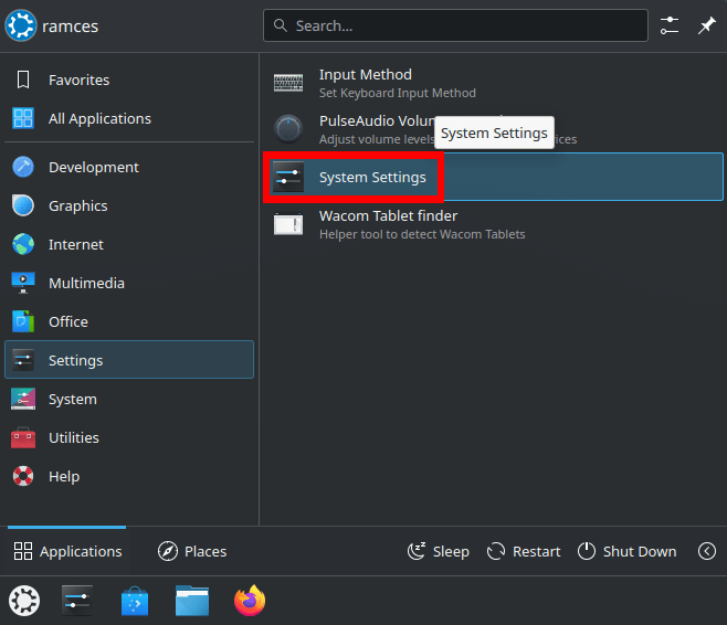 A screenshot highlighting the settings window for KDE.