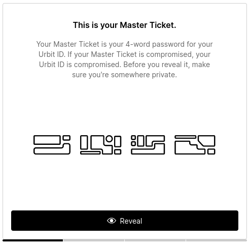 A screenshot showing the Master Ticket prompt.