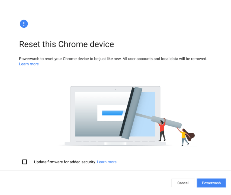 Powerwash Chromebook Confirm After Restart